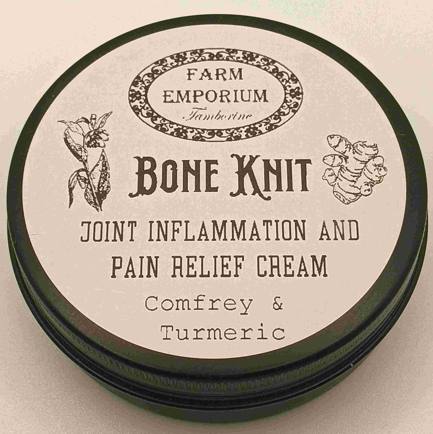 Bone Knit Cream – Comfrey & Turmeric Balm/Salve 90g Tin. Fast-absorbing natural formula. Proudly Australian made with organically grown ingredients