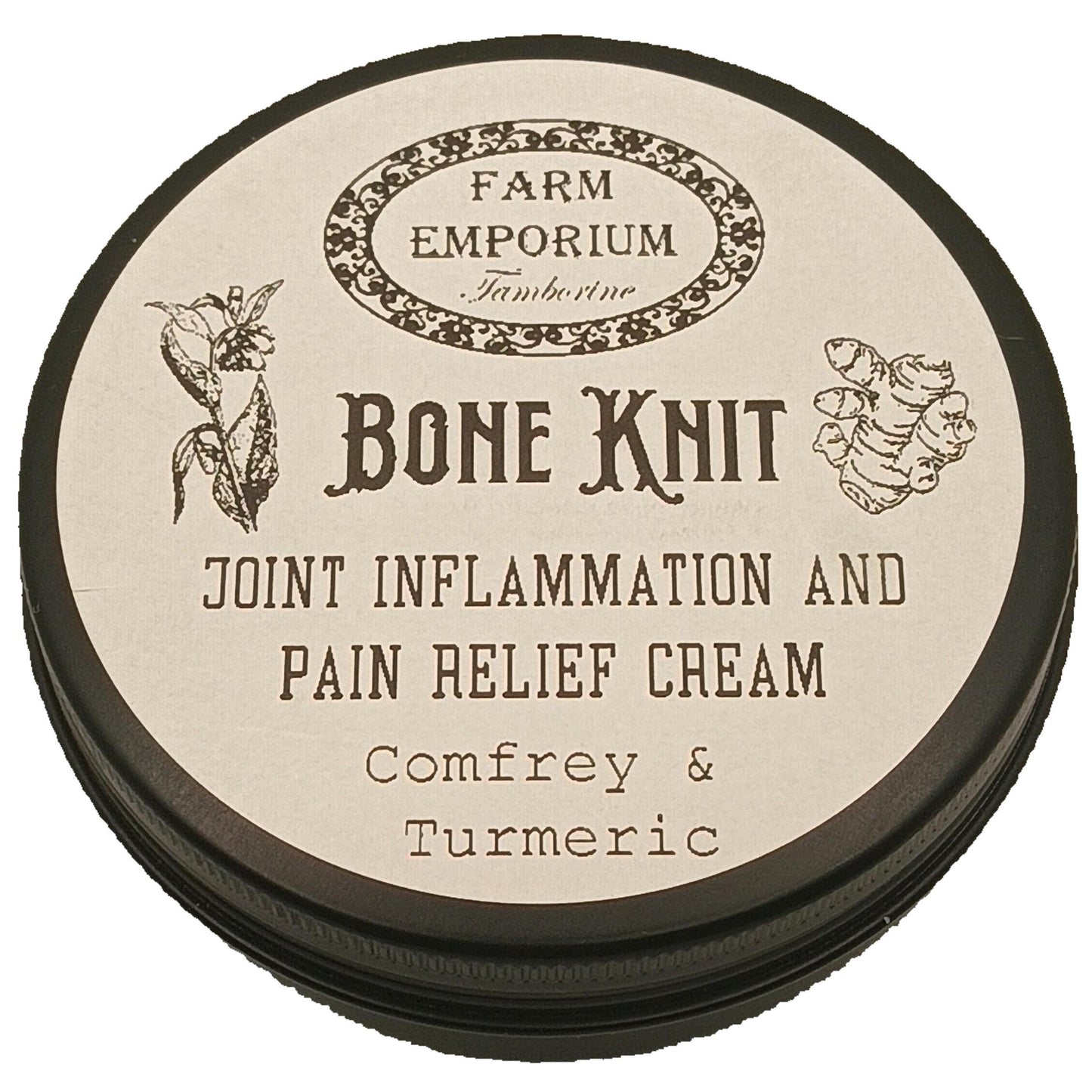 Bone Knit Cream – Comfrey & Turmeric Balm/Salve 90g Tin. Fast-absorbing natural formula. Proudly Australian made with organically grown ingredients