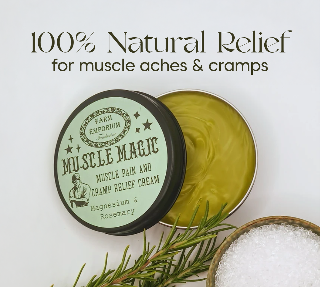Muscle Magic (Magnesium Cream) 90g Tin–Natural Organic Topical Fast-Absorbing Magnesium Cream for Muscle Relaxation–Soothe Sore Muscles, Cramps, Restless Legs-Supports Recovery, Relaxation & Sleep
