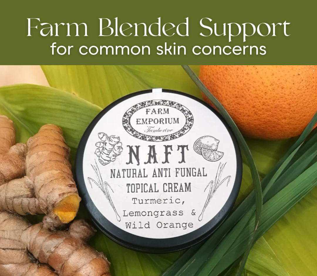 NAFT Skin Cream 90g Tin – Nourishing topical balm/salve crafted with turmeric, lemongrass & wild orange, designed to comfort and care for your skin naturally