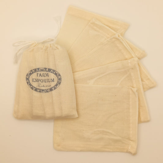 Cotton Reusable Tea Diffuser Bags (5 pack)